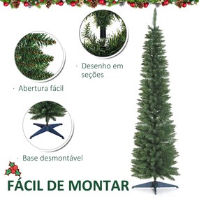 HOMCOM Árvore de Natal Artificial 210cm Ignífugo com 499 Pontas de Ram