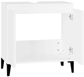 Armário de lavatório 58x33x60 cm derivados de madeira branco