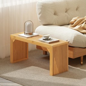 Banco de Bambu para Sala de Jantar ou banco Entrada 90 x 33 x 43 cm de Madeira Maciça para Interior Moderno Natural