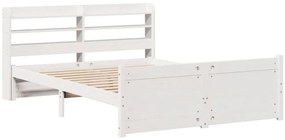 Estrutura de cama c/ cabeceira sem colchão 140x190 cm branco