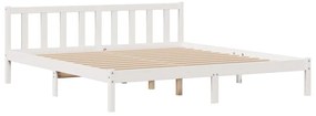 Cama com estante sem colchão 180x200 cm pinho maciço branco