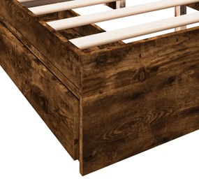 Estrutura de cama c/ gavetas derivados madeira carvalho fumado