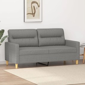 vidaXL Sofá de 2 lugares em tecido 140 cm cinzento-escuro