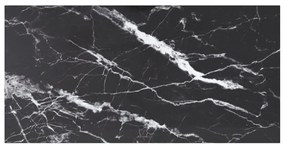 vidaXL Tampo mesa 100x50 cm 6 mm vidro temperado design mármore preto