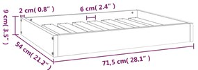 Cama para cães 71,5x54x9 cm madeira de pinho maciça