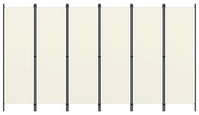 320727 vidaXL Divisória de quarto com 6 painéis 300x180 cm branco nata