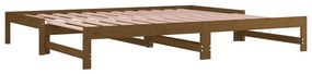 Estrutura sofá-cama de puxar 2x(90x200) cm pinho castanho-mel