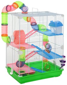 PawHut Gaiola para Hamster com 5 Plantas com Escada Alimentador Bebedo