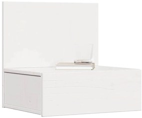 Mesa de Cabeceira Montada na Parede com gaveta 2 pcs Branco