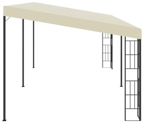Gazebo de montagem na parede 3x6 m tecido creme