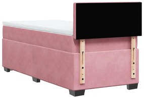 Cama com molas/colchão 90x190 cm veludo rosa