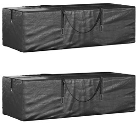 vidaXL Sacos de arrumação p/ árvore de Natal 2 pcs polietileno preto