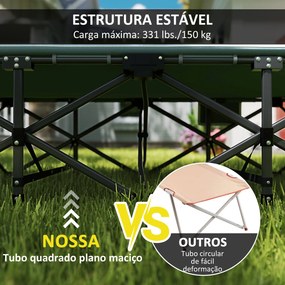 Cama Dobrável de Campismo Praia com Apoio de Cabeça e Bolso Lateral Suporta até 150 kg 187x67x37 cm  Cinzento