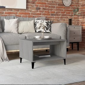 vidaXL Mesa de centro 60x50x40 cm derivados de madeira cinzento sonoma