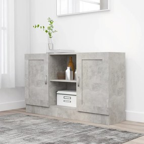 vidaXL Aparador 120x30,5x70 cm derivados de madeira cinzento cimento