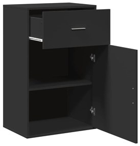 Armário de arrumação 56,5x39x90 cm derivados de madeira preto