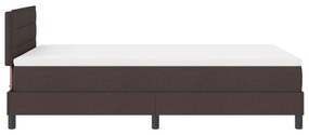Box Spring Bed com Colchão Marrom Escuro 120x200 cm Tecido