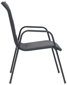 Cadeiras de jardim empilháveis 2 pcs aço e textilene antracite