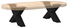 Pés para mesa de centro em formato de X, 2 peças, preto, 60x(30-31) cm