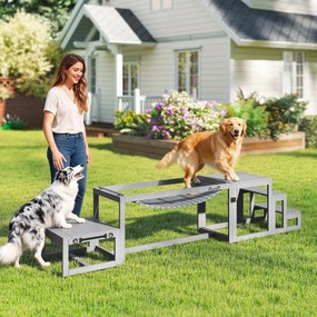 Equipamentos de treino de agilidade para cães – conjunto de 3 peças de equipamento de agilidade para cães em madeira maciça cinzenta