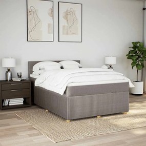 Cama com molas/colchão 140x200 cm tecido castanho-acinzentado