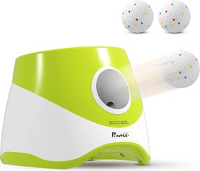 Lançador automático de bolas para animais de estimação com 3 bolas em ETPU, 3 configurações de distância (6 m/10 m/14 m), para uso no interior e no ex