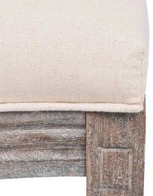 Cadeiras de jantar 4 pcs tecido cor creme