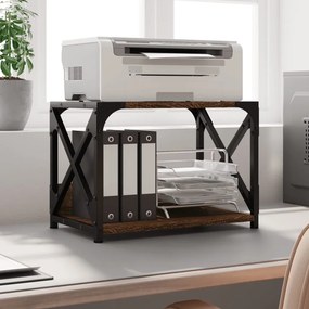 vidaXL Suporte impressora 2 prat. derivados madeira carvalho castanho