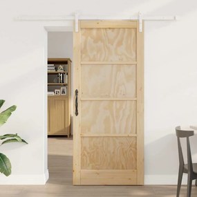 vidaXL Porta Deslizante Manual Natural e branco 86 x 198.5 cm