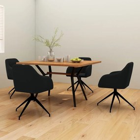 vidaXL Cadeiras de jantar 4 pcs veludo preto