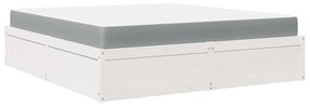 Cama com colchão 180x200 cm pinho maciço branco