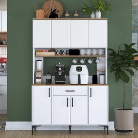 Armário Alto de Cozinha "Stella" - 120 x 184,2 x 40 cm - Branco - Desi