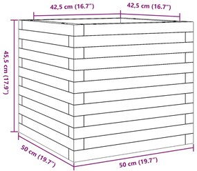 Vaso/floreira de jardim 50x50x45,5 pinho maciço castanho mel
