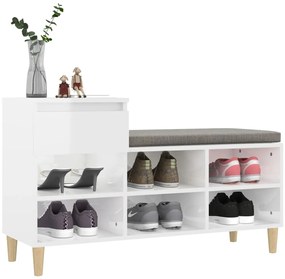 Sapateira 102x36x60 cm derivados de madeira branco brilhante