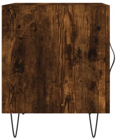 Mesa cabeceira 2pcs 40x40x50cm derivado madeira carvalho fumado