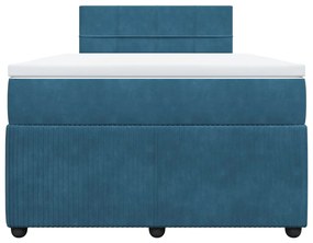 Cama boxspring com colchão 120x190 cm veludo azul