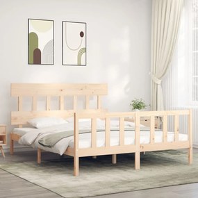 Cama sem colchão 160x200 cm madeira de pinho maciça