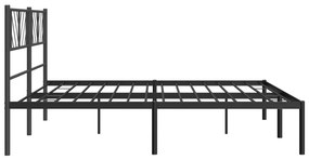 Estrutura de cama em metal com cabeceira 180x200 cm preto