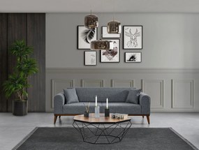 Sofá-Cama de 3 Lugares Cofi – Cinzento Claro – 222x90x80 cm