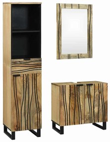 vidaXL Conjunto de Móveis para Banheiro com gaveta 3 pcs Castanho Alto