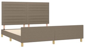 Cama sem colchão 160x200 cm tecido castanho-acinzentado