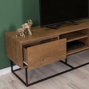 Conjunto de Mobiliário de Sala Laxus – Nogueira/Preto – 90x39x40 cm