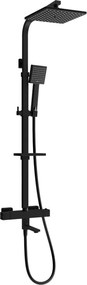 Mexen CQ45 conjunto de banheira e chuveiro com chuveiro de teto e misturadora termostática, preto - 779104595-70