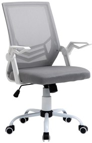 Vinsetto Cadeira de Escritório Ergonômica Giratória com Altura Ajustável Apoio para os Braços Dobrável Suporte Lombar e Encosto Transpirável 62,5x55x94-104cm Cinza