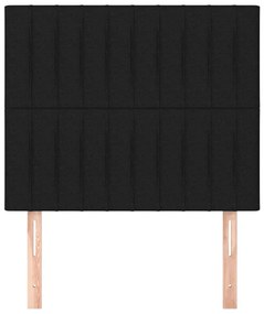 Cabeceira de cama 2 pcs tecido 80x5x78/88 cm preto