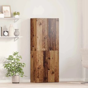 vidaXL Highboard em Madeira Velha 60 x 32 x 153 cm - feito de madeira engenheirada.