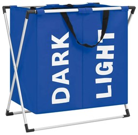 Separador de roupa suja de 2 secções azul