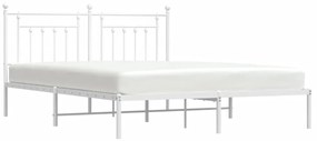 Estrutura de cama com cabeceira 180x200 cm metal branco