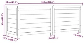 Caixa para almofadões de exterior 150x50x56 cm abeto maciço