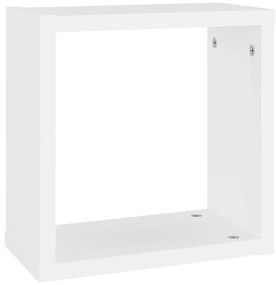 Prateleiras de parede em forma de cubo 2 pcs 30x15x30cm branco